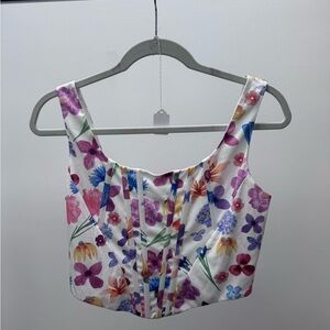 Floral Print Women's Bustier Crop Top